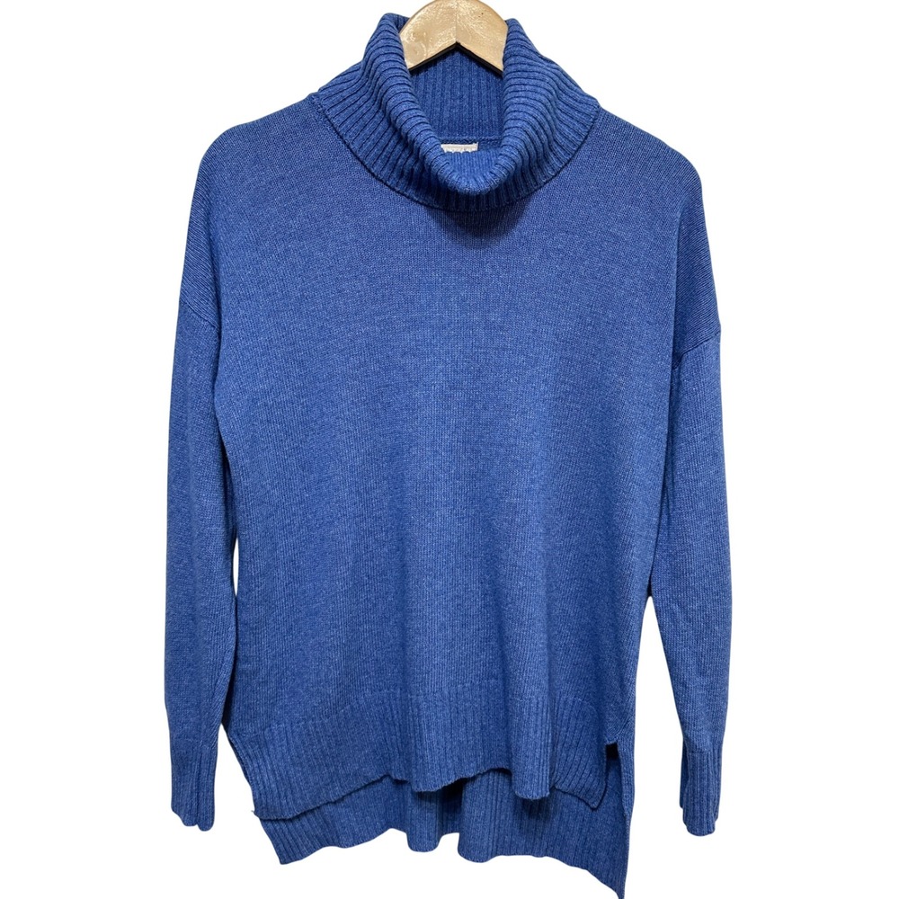 NEW Benedetta B Turtleneck Sweater Womens M Blue Merino Cashmere Made in Italy